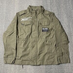 Ecko Unltd Military Field‎ Jacket Full Zip Green Mens Size Small Utility Y2K